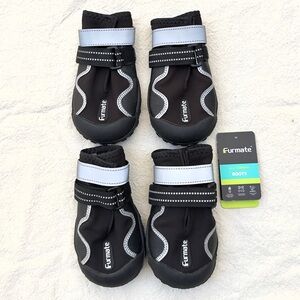 Furmate Black All-terrain Dog Boots - 4 Pack